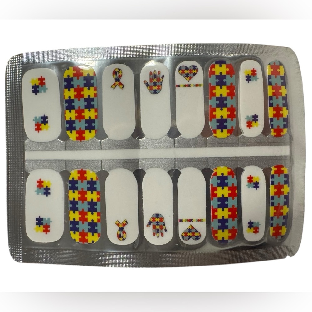 Autism Awareness Nail Wraps set of 16